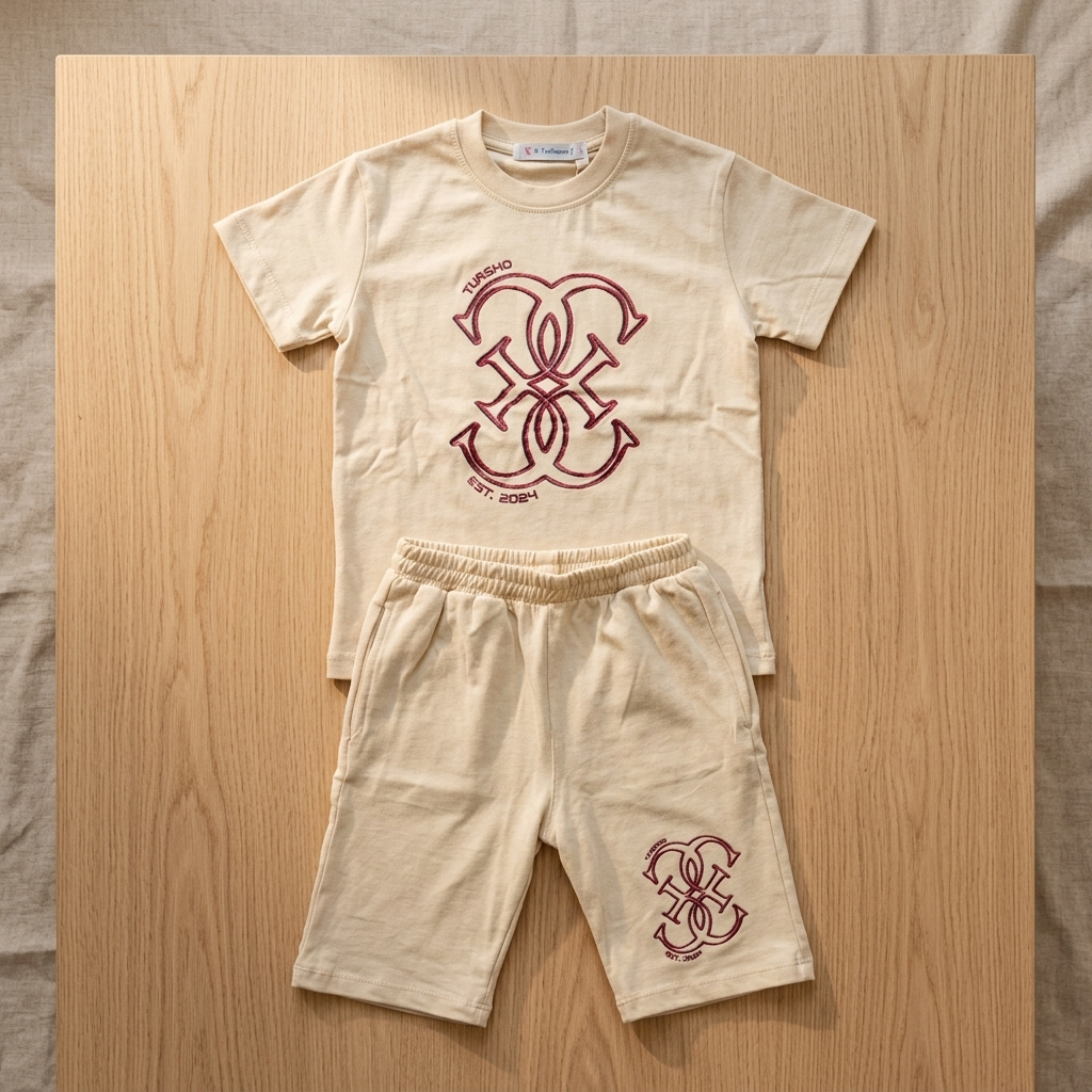 Turismo Kids Combo Set Beige - Boy standing full outfit white background