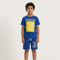Champion Kids Combo Set Royal Blue - Boy gaming with controller on sofa