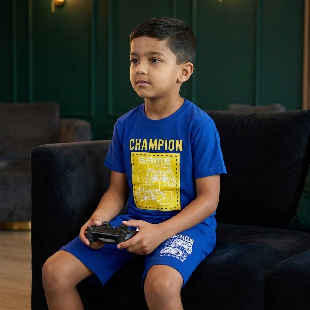 Champion Kids Combo Set Royal Blue - Halloween themed shoot