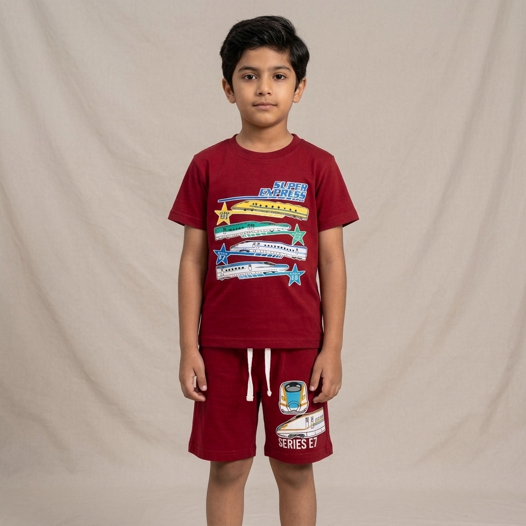 Super Express Maroon - Model wearing set
