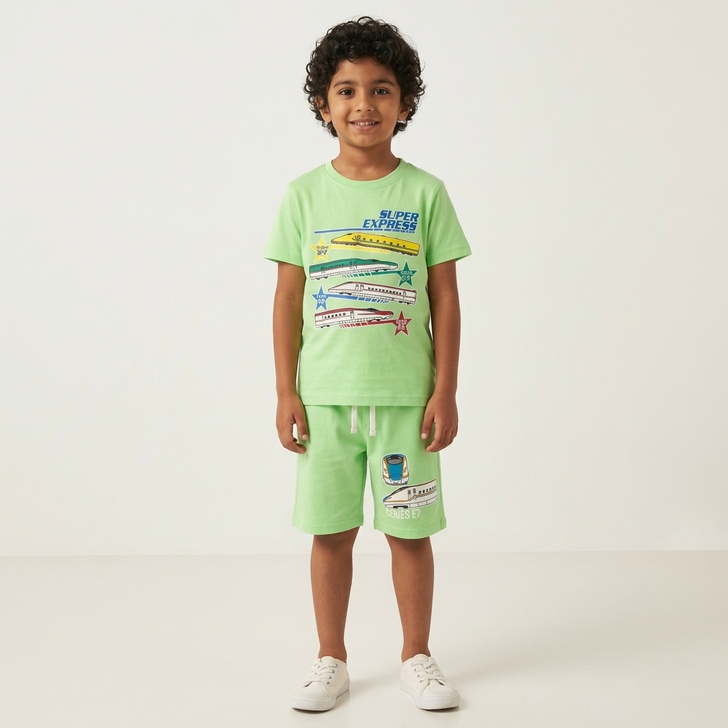 Super Express Mint Green - Boy standing